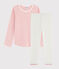Pigiama rosa a pois bambina a costine trou-trou bianco MARSHMALLOW/rosa CHARME
