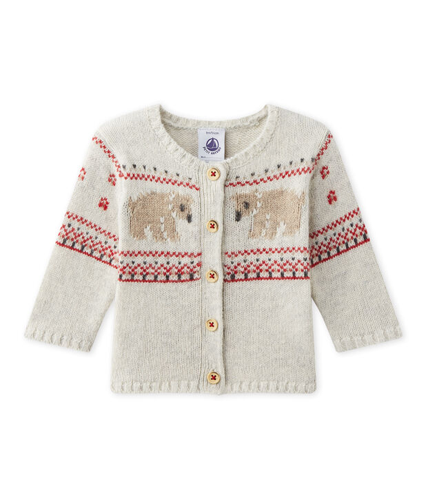 Cardigan per beb&egrave; tricot beige