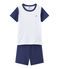 Pigiama corto bambino bicolore blu CHALOUPE/bianco ECUME