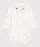 Body con colletto ricamato bebè in cotone biologico bianco MARSHMALLOW