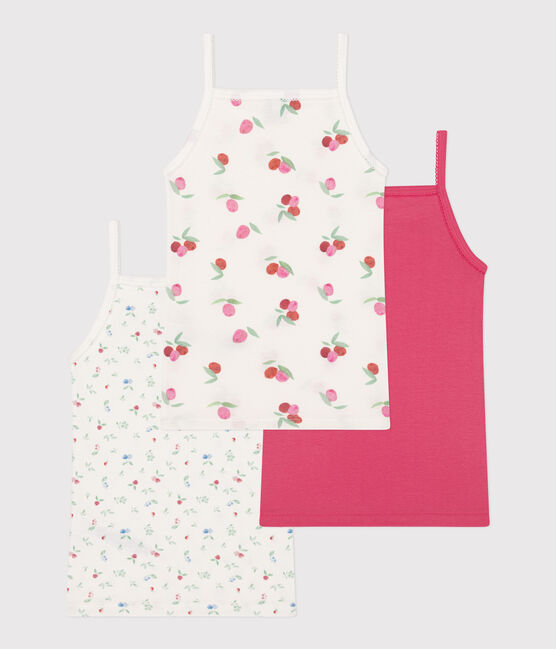 Set di 3 canotte con spalline sottili in cotone con frutti stampati bambino variante 1