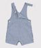 Salopette corta in serge beb&egrave;a righe neonato blu/bianco