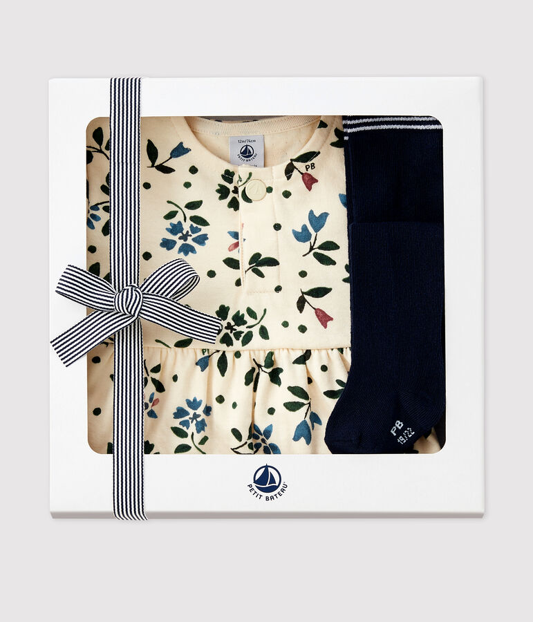 Confezione regalo abito e collant beb&egrave; multicolore