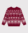 Pullover in lana e cotone fantasia bambino rosso AMARANTE/ AVALANCHE