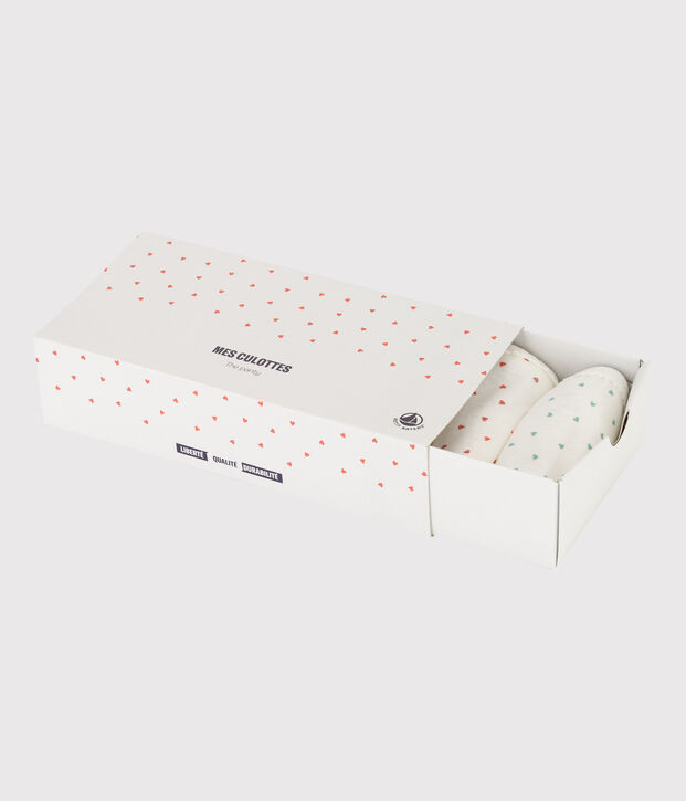 Set di 5 slip bambina in cotone a cuoricini multicolore