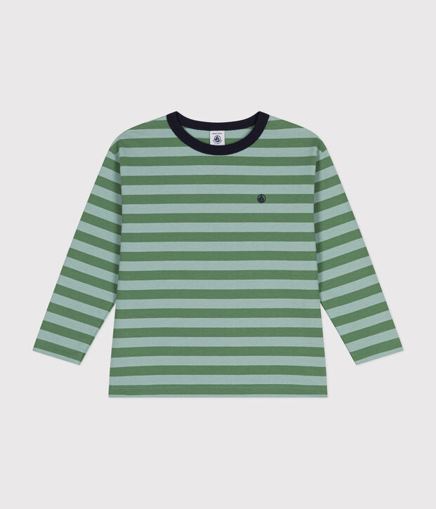 T-shirt a maniche lunghe in jersey sottile bambino verde/verde