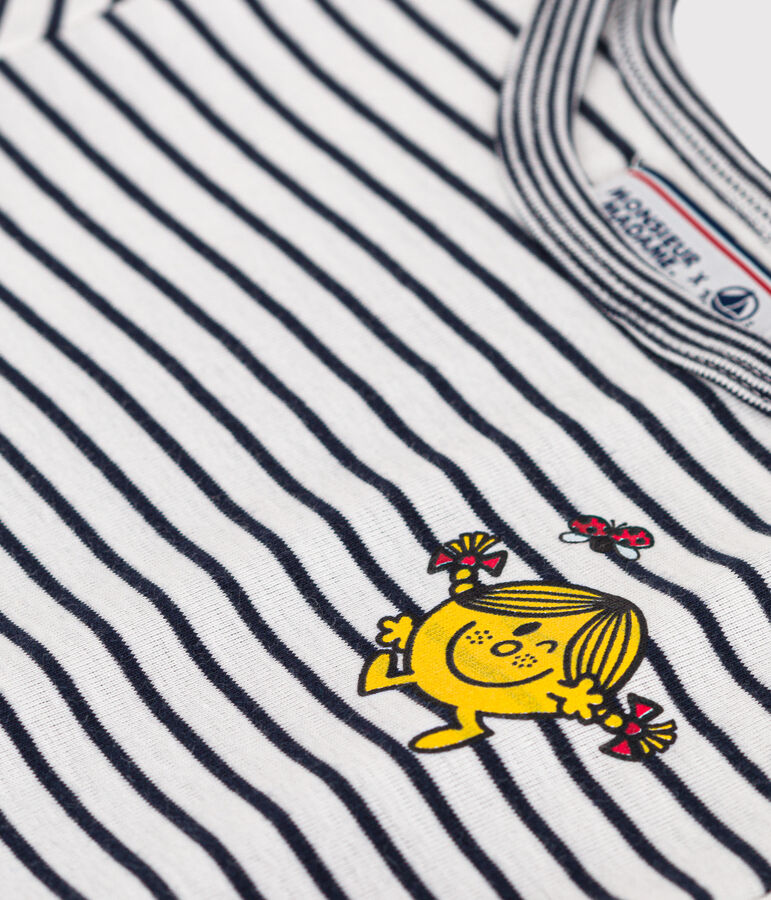 Abito Monsieur Madame in cotone bambina bianco/blu