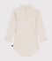 Body bebè a maniche lunghe e collo a lupetto in cotone beige MONTELIMAR CHINE
