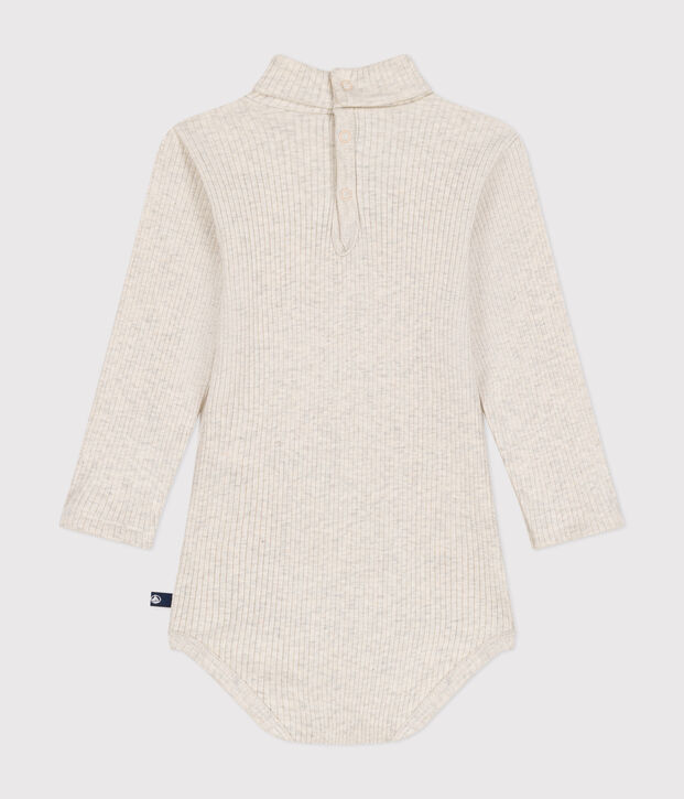Body beb&egrave; a maniche lunghe e collo a lupetto in cotone MONTELIMAR CHINE