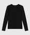 T-shirt Iconica a maniche lunghe a coste tinta unita donna nero BLACK