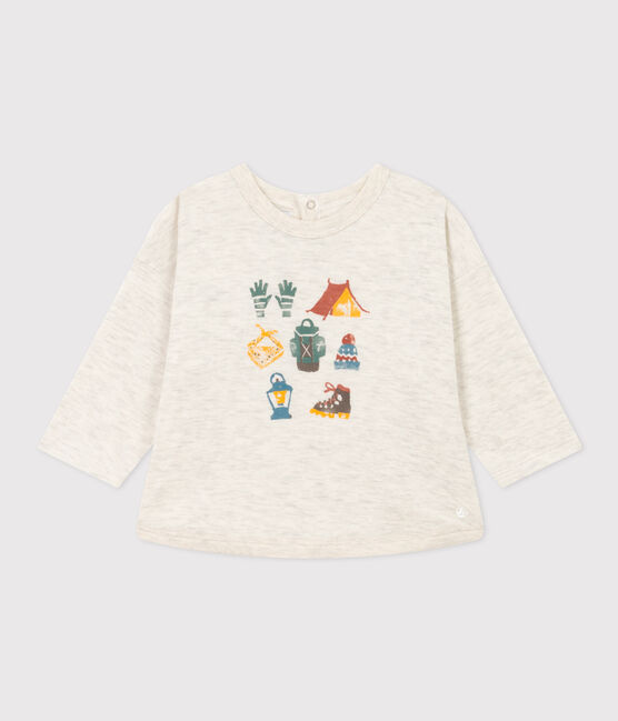T-shirt a maniche lunghe in tubique per bebè beige MONTELIMAR CHINE