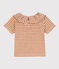 Blusa a maniche corte bebè in jersey fiammato a righe TOAST/ DOLL