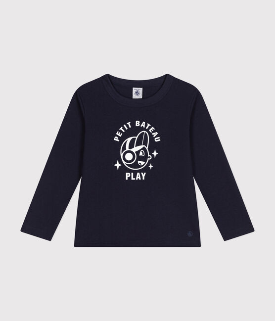 T-shirt a maniche lunghe in jersey sottile bambino blu SMOKING