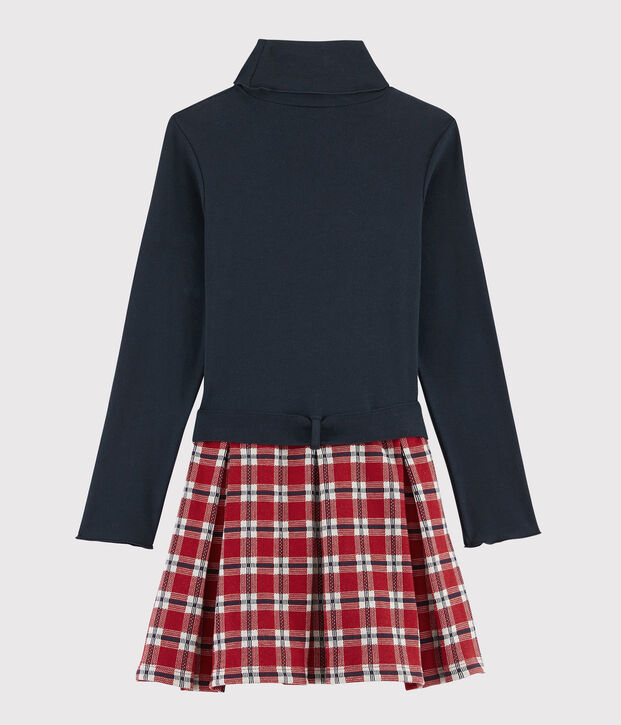 Abito maniche lunghe bambina blu/multicolore