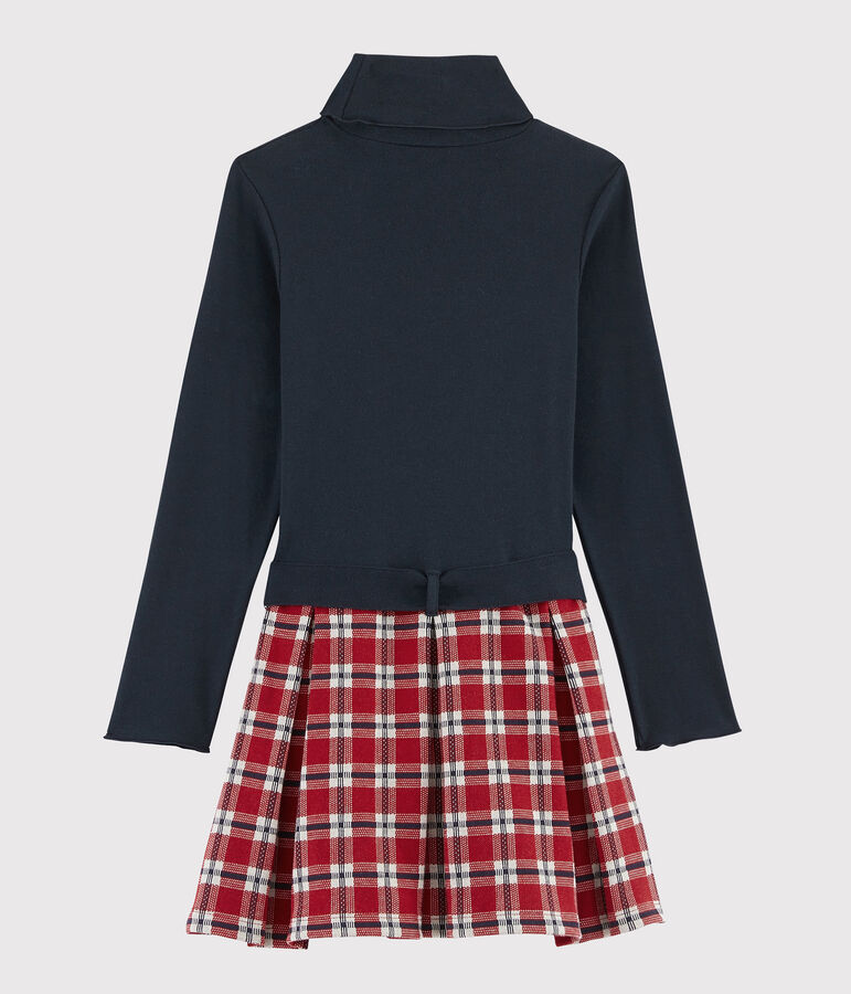 Abito maniche lunghe bambina blu/multicolore