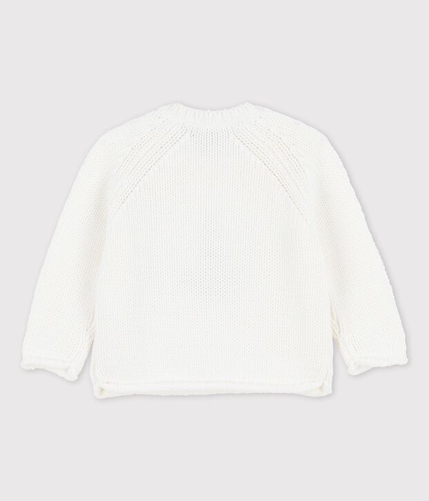 Maglione alla marinara  per beb&egrave; con motivo di ancore bianco/verde