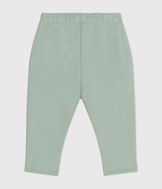 Pantaloni in tessuto felpato per beb&egrave; verde
