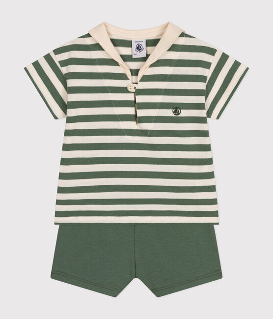 Set bebè t-shirt e pantaloncini in jersey verde CROCO/ AVALANCHE