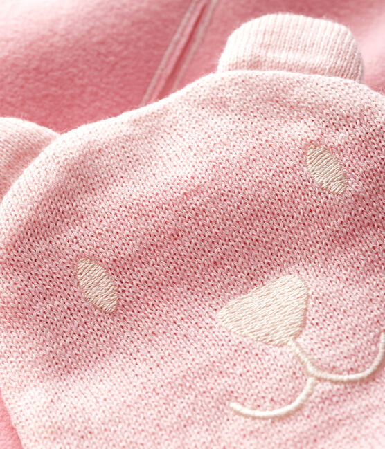 Sciarpa bebè foderata in micro pile rosa MINOIS