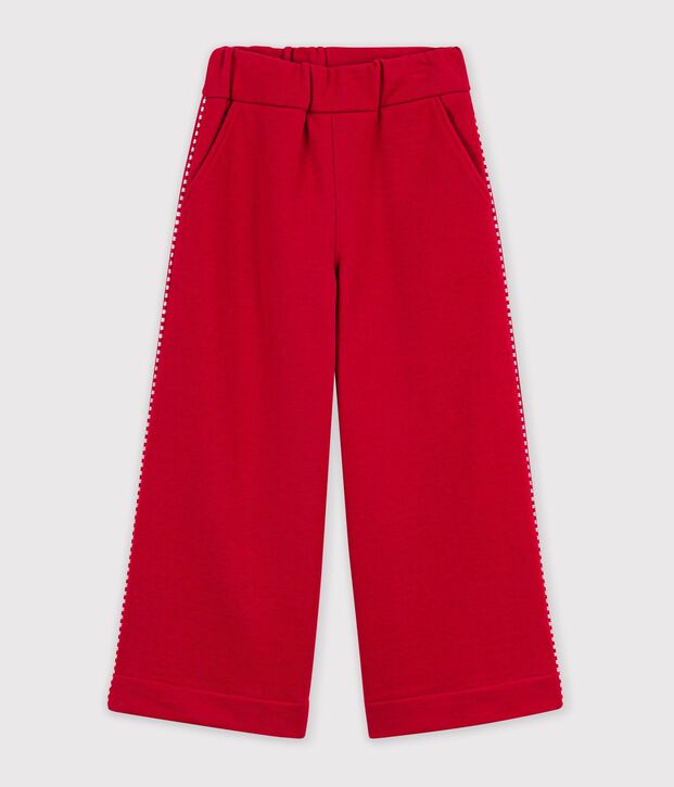 Joggers a gamba ampia in cotone bambino rosso