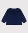 Blusa manica lunga bebè in velluto finissimo BLEU FONCE