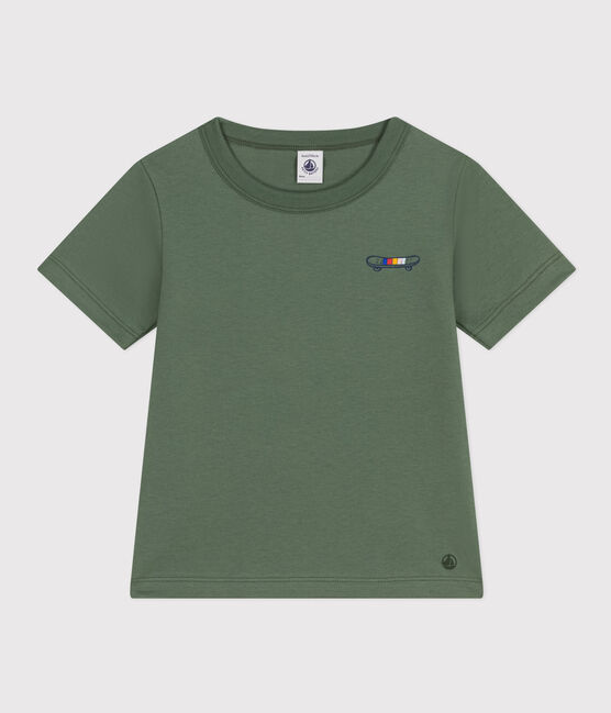 T-shirt stampata in jersey leggero bambino verde CROCO