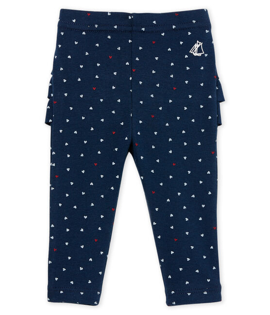 Legging bambina fantasia blu HADDOCK/bianco MULTICO