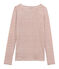 T-shirt maniche lunghe donna in lino bianco MARSHMALLOW/rosa COPPER CN