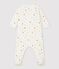 Tutina pigiama cuccioli colorati bebè in cotone biologico bianco MARSHMALLOW/bianco MULTICO