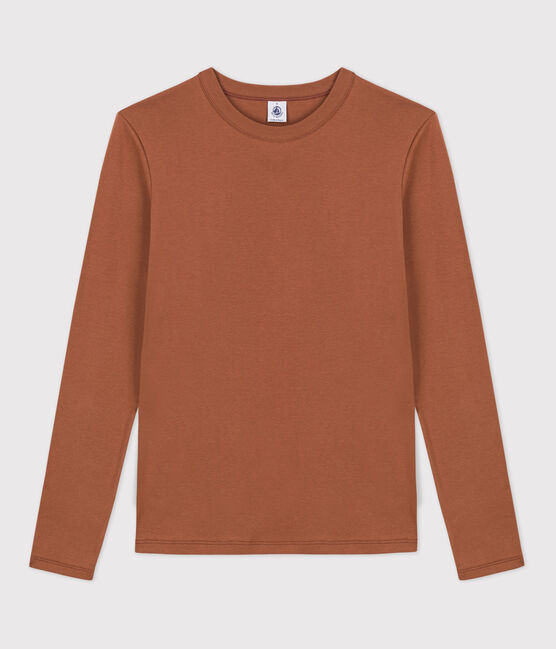 T-shirt L'ICONIQUE girocollo in cotone Donna marrone CINA