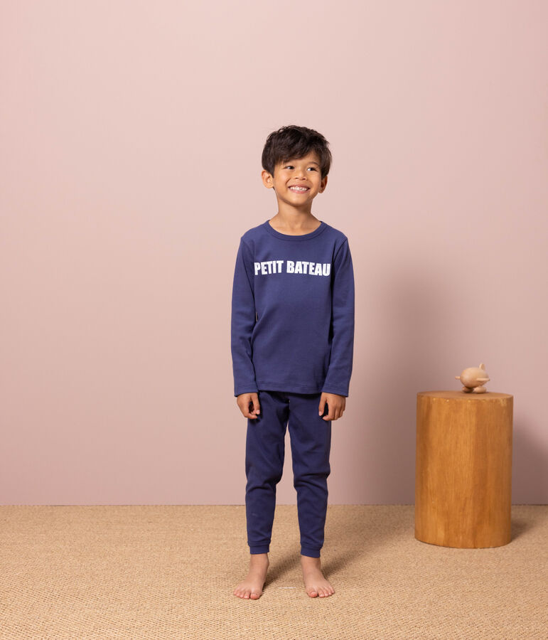 Pigiama bambino unisex in cotone Petit Bateau  blu