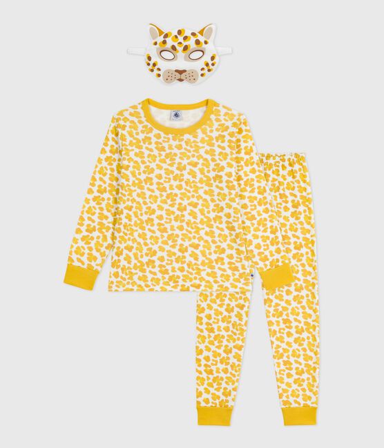 Pigiama travestimento bambino in cotone con leopardo stampato bianco MARSHMALLOW/bianco MULTICO