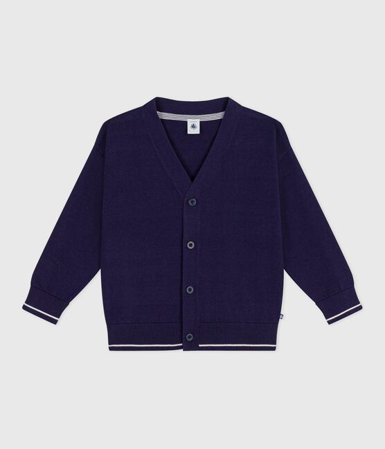 Cardigan in cotone tinta unita bambino blu SOIR