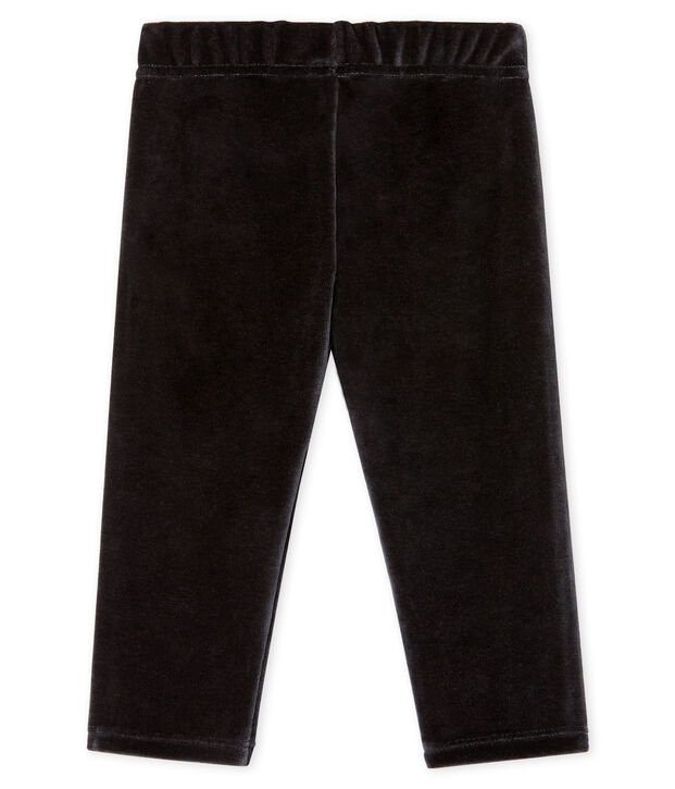 Pantalone beb&egrave; maschio in maglia di velluto nero