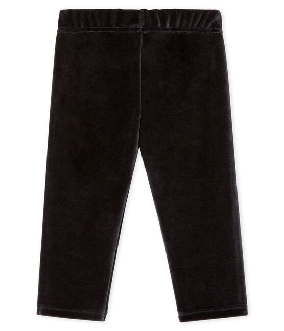 Pantalone bebè maschio in maglia di velluto nero NOIR
