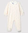 Tutina pigiama pois colorati bebè femmina in ciniglia bianco MARSHMALLOW/bianco MULTICO