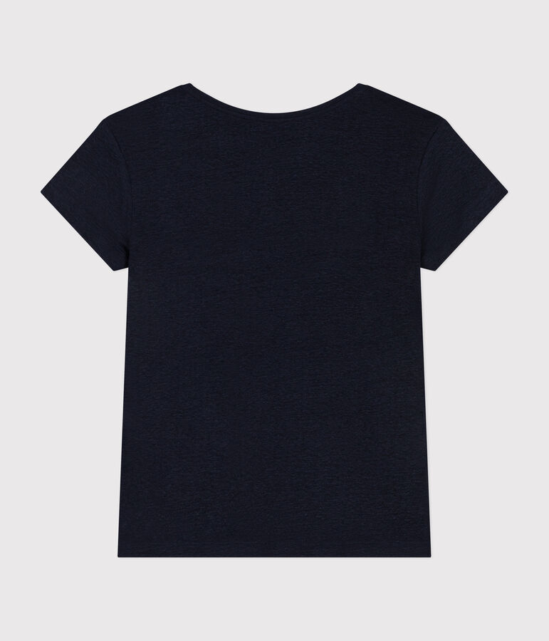 T-shirt Le Droit girocollo in lino donna blu