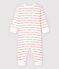 Tutina pigiama senza piedi Petit Bateau "Je T'aime" bebè in jacquard bianco MARSHMALLOW/rosso TERKUIT