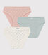 Confezione da 3 slip a pois in cotone bambina 