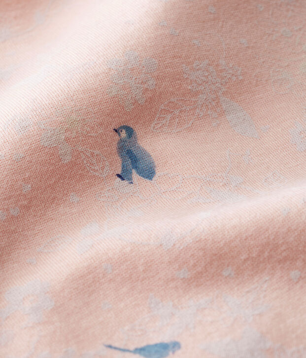 Tutina beb&eacute; femmina in molleton rosa/multicolore