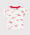 T-shirt a maniche corte bebè in jersey fantasia bianco MARSHMALLOW/bianco MULTICO