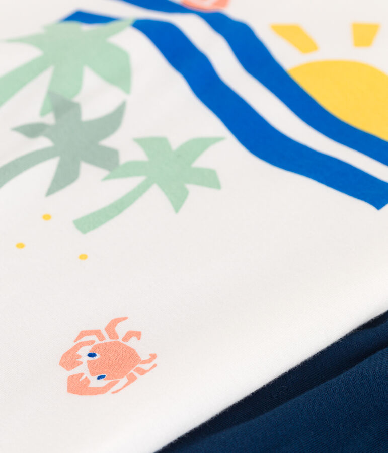 Pigiama corto in cotone bambino bianco/multicolore