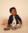 Cardigan a tinta unita in jersey spesso per neonati blu SMOKING