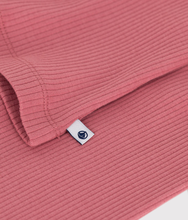 Pigiama a maniche lunghe in cotone tinta unita bambino rosa