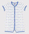 Tutina corta in jacquard di cotone bebè bianco MARSHMALLOW/blu PERSE