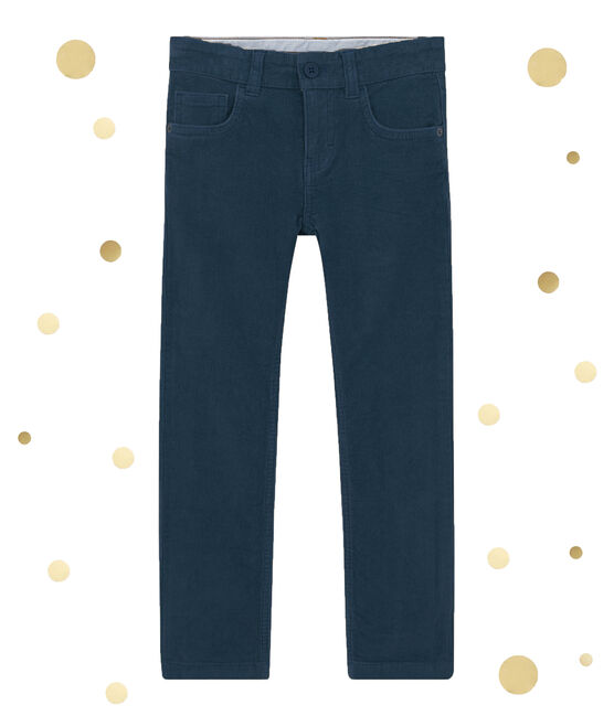 Pantalone per bambino in velluto blu SMOKING