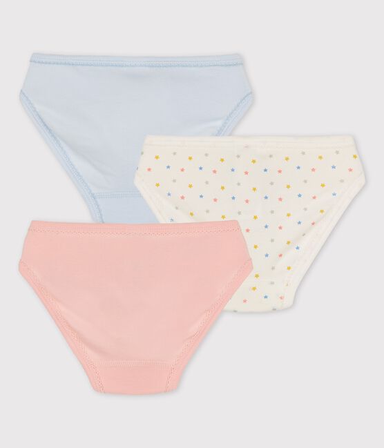 Confezione da 3 slip bambina a stelline in cotone biologico variante 1