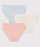 Confezione da 3 slip bambina a stelline in cotone biologico variante 1