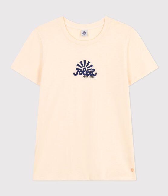 T-shirt Le Droit girocollo in cotone donna ecru AVALANCHE