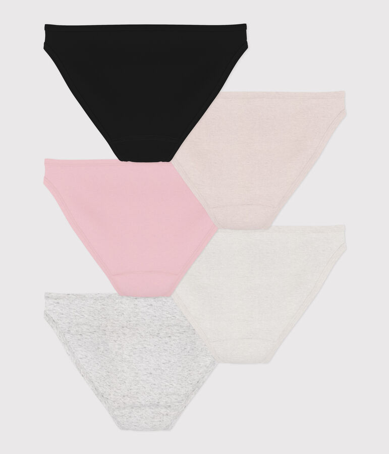 Confezione da 5 slip in cotone leggero Donna multicolore